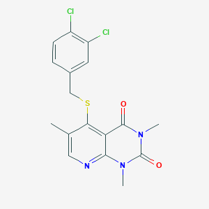 molecular formula C17H15Cl2N3O2S B2746379 5-((3,4-dichlorobenzyl)thio)-1,3,6-trimethylpyrido[2,3-d]pyrimidine-2,4(1H,3H)-dione CAS No. 900004-53-7