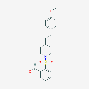 molecular formula C21H25NO4S B2746381 2-[4-[2-(4-Methoxyphenyl)ethyl]piperidin-1-yl]sulfonylbenzaldehyde CAS No. 1252498-90-0