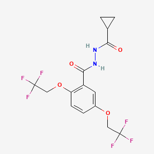 molecular formula C15H14F6N2O4 B2746382 N'-(cyclopropylcarbonyl)-2,5-bis(2,2,2-trifluoroethoxy)benzenecarbohydrazide CAS No. 477872-37-0