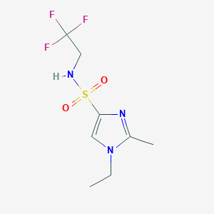 molecular formula C8H12F3N3O2S B2746385 1-Ethyl-2-methyl-N-(2,2,2-trifluoroethyl)imidazole-4-sulfonamide CAS No. 2329228-45-5