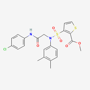 molecular formula C22H21ClN2O5S2 B2746389 Methyl 3-[{2-[(4-chlorophenyl)amino]-2-oxoethyl}(3,4-dimethylphenyl)sulfamoyl]thiophene-2-carboxylate CAS No. 941892-91-7