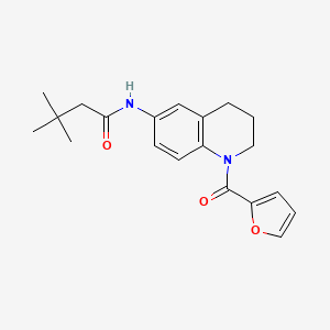 molecular formula C20H24N2O3 B2746396 N-[1-(呋喃-2-甲酰)-3,4-二氢-2H-喹啉-6-基]-3,3-二甲基丁酰胺 CAS No. 941960-49-2