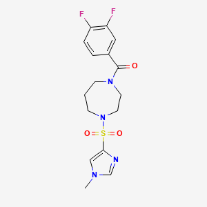 molecular formula C16H18F2N4O3S B2746397 (3,4-difluorophenyl)(4-((1-methyl-1H-imidazol-4-yl)sulfonyl)-1,4-diazepan-1-yl)methanone CAS No. 1903504-27-7