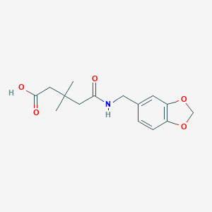 molecular formula C15H19NO5 B274640 5-[(1,3-Benzodioxol-5-ylmethyl)amino]-3,3-dimethyl-5-oxopentanoic acid 