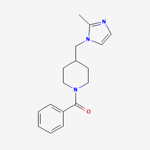 molecular formula C17H21N3O B2746400 (4-((2-methyl-1H-imidazol-1-yl)methyl)piperidin-1-yl)(phenyl)methanone CAS No. 1334372-95-0