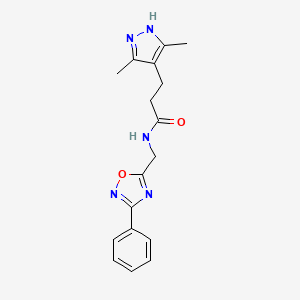 3-(3,5-dimethyl-1H-pyrazol-4-yl)-N-((3-phenyl-1,2,4-oxadiazol-5-yl)methyl)propanamide