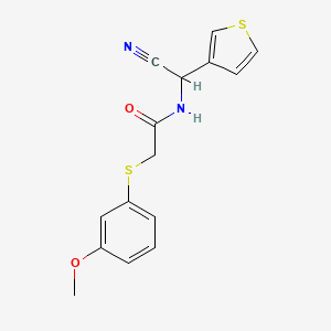 molecular formula C15H14N2O2S2 B2746406 N-[cyano(thiophen-3-yl)methyl]-2-[(3-methoxyphenyl)sulfanyl]acetamide CAS No. 1445170-93-3