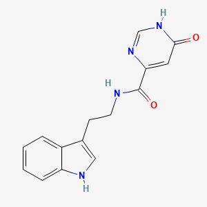 molecular formula C15H14N4O2 B2746409 N-(2-(1H-吲哚-3-基)乙基)-6-羟基嘧啶-4-甲酰胺 CAS No. 2034360-55-7