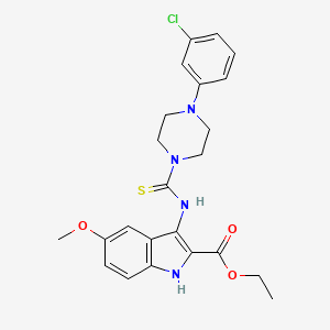 ethyl 3-({[4-(3-chlorophenyl)piperazin-1-yl]carbonothioyl}amino)-5-methoxy-1H-indole-2-carboxylate