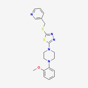 molecular formula C19H21N5OS2 B2746412 2-(4-(2-甲氧基苯基)哌嗪-1-基)-5-((吡啶-3-基甲硫基)硫)-1,3,4-噻二唑 CAS No. 1105252-69-4