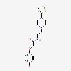 molecular formula C19H23FN2O2S B2746413 2-(4-氟苯氧基)-N-(2-(4-(噻吩-2-基)哌嗪-1-基)乙基)乙酰胺 CAS No. 1428363-34-1