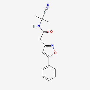 molecular formula C15H15N3O2 B2746425 N-(2-Cyanopropan-2-yl)-2-(5-phenyl-1,2-oxazol-3-yl)acetamide CAS No. 1328095-05-1