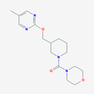 molecular formula C16H24N4O3 B2746430 [3-[(5-Methylpyrimidin-2-yl)oxymethyl]piperidin-1-yl]-morpholin-4-ylmethanone CAS No. 2379993-59-4