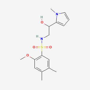 molecular formula C16H22N2O4S B2746434 N-(2-hydroxy-2-(1-methyl-1H-pyrrol-2-yl)ethyl)-2-methoxy-4,5-dimethylbenzenesulfonamide CAS No. 1396885-07-6