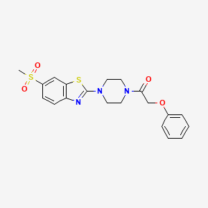 molecular formula C20H21N3O4S2 B2746445 1-(4-(6-(Methylsulfonyl)benzo[d]thiazol-2-yl)piperazin-1-yl)-2-phenoxyethanone CAS No. 941981-69-7