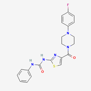 molecular formula C21H20FN5O2S B2746449 1-(4-(4-(4-Fluorophenyl)piperazine-1-carbonyl)thiazol-2-yl)-3-phenylurea CAS No. 941880-46-2
