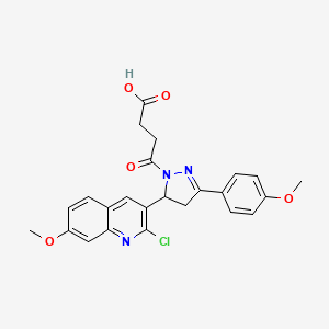 molecular formula C24H22ClN3O5 B2746450 4-[5-(2-chloro-7-methoxyquinolin-3-yl)-3-(4-methoxyphenyl)-4,5-dihydro-1H-pyrazol-1-yl]-4-oxobutanoic acid CAS No. 370845-85-5