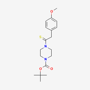 molecular formula C18H26N2O3S B2746456 Tert-butyl 4-[2-(4-methoxyphenyl)ethanethioyl]piperazine-1-carboxylate CAS No. 2320959-35-9