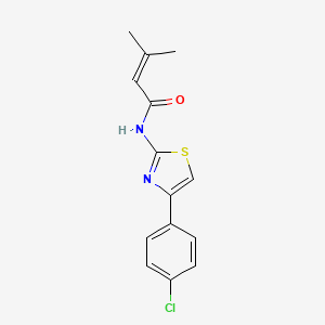 N-[4-(4-chlorophenyl)-1,3-thiazol-2-yl]-3-methylbut-2-enamide