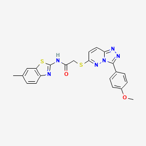 molecular formula C22H18N6O2S2 B2746465 2-((3-(4-甲氧基苯基)-[1,2,4]三唑并[4,3-b]吡啶-6-基)硫代)-N-(6-甲基苯并[d]噻唑-2-基)乙酰胺 CAS No. 852376-71-7
