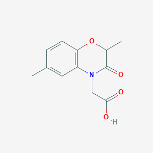 molecular formula C12H13NO4 B2746471 (2,6-Dimethyl-3-oxo-2,3-dihydro-4H-1,4-benzoxazin-4-yl)acetic acid CAS No. 838099-40-4