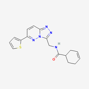 molecular formula C17H17N5OS B2746472 N-((6-(thiophen-2-yl)-[1,2,4]triazolo[4,3-b]pyridazin-3-yl)methyl)cyclohex-3-enecarboxamide CAS No. 2034262-28-5