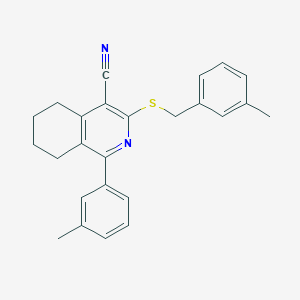 molecular formula C25H24N2S B2746479 3-[(3-甲基苯甲基)硫代]-1-(3-甲基苯基)-5,6,7,8-四氢-4-异喹啉-碳腈 CAS No. 439107-41-2