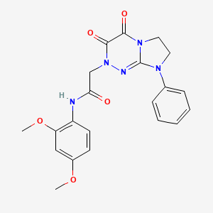 molecular formula C21H21N5O5 B2746485 N-(2,4-dimethoxyphenyl)-2-(3,4-dioxo-8-phenyl-3,4,7,8-tetrahydroimidazo[2,1-c][1,2,4]triazin-2(6H)-yl)acetamide CAS No. 941887-10-1