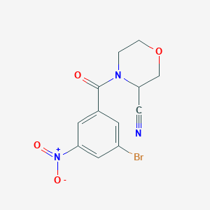 molecular formula C12H10BrN3O4 B2746489 4-(3-Bromo-5-nitrobenzoyl)morpholine-3-carbonitrile CAS No. 2094332-75-7