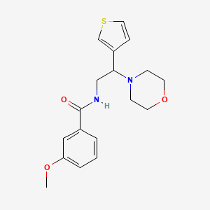 molecular formula C18H22N2O3S B2746493 3-methoxy-N-(2-morpholino-2-(thiophen-3-yl)ethyl)benzamide CAS No. 946272-44-2