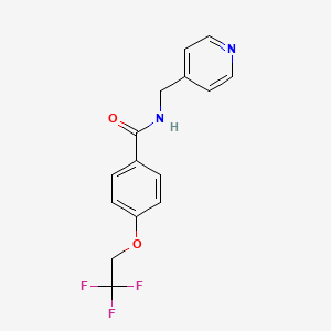 molecular formula C15H13F3N2O2 B2746505 N-(吡啶-4-基甲基)-4-(2,2,2-三氟乙氧基)苯甲酰胺 CAS No. 866153-58-4