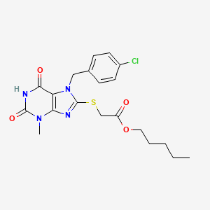 pentyl {[7-(4-chlorobenzyl)-3-methyl-2,6-dioxo-2,3,6,7-tetrahydro-1H-purin-8-yl]sulfanyl}acetate