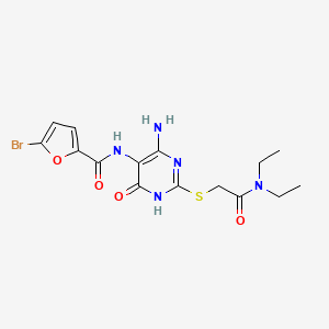 molecular formula C15H18BrN5O4S B2746510 N-(4-氨基-2-((2-(二乙基氨基)-2-氧代乙基)硫)-6-氧代-1,6-二氢嘧啶-5-基)-5-溴呋喃-2-甲酰胺 CAS No. 888430-98-6