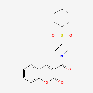 molecular formula C19H21NO5S B2746519 3-(3-(环己基磺酰)氮杂环丁烷-1-羧酰)-2H-香豆素-2-酮 CAS No. 1797691-09-8