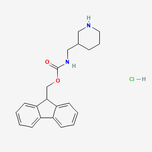 molecular formula C21H25ClN2O2 B2746521 (9H-Fluoren-9-yl)methyl (piperidin-3-ylmethyl)carbamate hydrochloride CAS No. 1159826-46-6