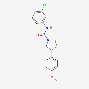 molecular formula C18H19ClN2O2 B2746523 N-(3-chlorophenyl)-3-(4-methoxyphenyl)pyrrolidine-1-carboxamide CAS No. 1209643-27-5