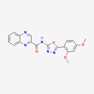molecular formula C19H15N5O4 B2746528 N-(5-(2,4-dimethoxyphenyl)-1,3,4-oxadiazol-2-yl)quinoxaline-2-carboxamide CAS No. 1219901-99-1