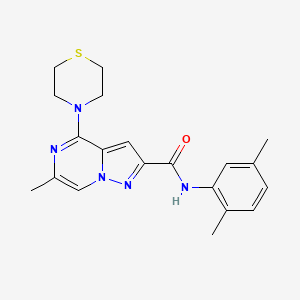 molecular formula C20H23N5OS B2746530 N-(2,5-dimethylphenyl)-6-methyl-4-(1,4-thiazinan-4-yl)pyrazolo[1,5-a]pyrazine-2-carboxamide CAS No. 1775378-28-3