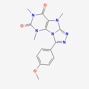 molecular formula C16H16N6O3 B2746537 3-(4-methoxyphenyl)-5,7,9-trimethyl-5H-[1,2,4]triazolo[4,3-e]purine-6,8(7H,9H)-dione CAS No. 569336-53-4
