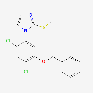 molecular formula C17H14Cl2N2OS B2746539 1-[5-(苄氧基)-2,4-二氯苯基]-2-(甲硫基)-1H-咪唑 CAS No. 338967-14-9