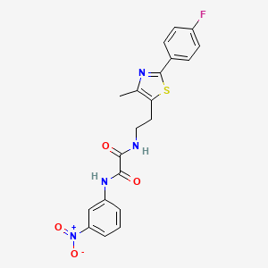 molecular formula C20H17FN4O4S B2746540 N1-(2-(2-(4-fluorophenyl)-4-methylthiazol-5-yl)ethyl)-N2-(3-nitrophenyl)oxalamide CAS No. 897612-23-6