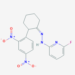 molecular formula C17H16FN5O4 B2746555 N-[(Z)-[2-(2,4-dinitrophenyl)cyclohexylidene]amino]-6-fluoropyridin-2-amine CAS No. 672949-55-2