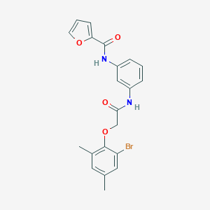 molecular formula C21H19BrN2O4 B274656 N-(3-{[2-(2-bromo-4,6-dimethylphenoxy)acetyl]amino}phenyl)-2-furamide 