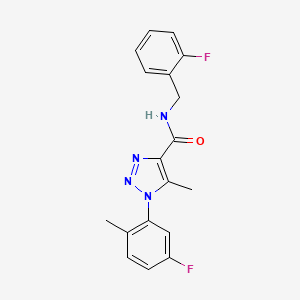 molecular formula C18H16F2N4O B2746560 N-(2-fluorobenzyl)-1-(5-fluoro-2-methylphenyl)-5-methyl-1H-1,2,3-triazole-4-carboxamide CAS No. 1326904-05-5