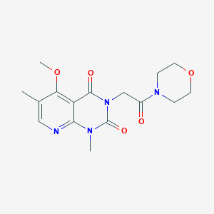 molecular formula C16H20N4O5 B2746568 5-甲氧基-1,6-二甲基-3-(2-吗啉基-2-氧代乙基)吡啶并[2,3-d]嘧啶-2,4(1H,3H)-二酮 CAS No. 941876-56-8