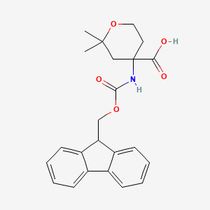 molecular formula C23H25NO5 B2746574 4-({[(9H-fluoren-9-yl)methoxy]carbonyl}amino)-2,2-dimethyloxane-4-carboxylic acid CAS No. 1693603-05-2