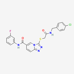 3-((2-((4-chlorobenzyl)amino)-2-oxoethyl)thio)-N-(3-fluorophenyl)-[1,2,4]triazolo[4,3-a]pyridine-6-carboxamide