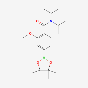 molecular formula C20H32BNO4 B2746580 N,N-diisopropyl-2-methoxy-4-(4,4,5,5-tetramethyl-1,3,2-dioxaborolan-2-yl)benzamide CAS No. 2248763-87-1