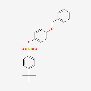 molecular formula C23H24O4S B2746582 4-(Benzyloxy)phenyl 4-tert-butylbenzenesulfonate CAS No. 695192-43-9