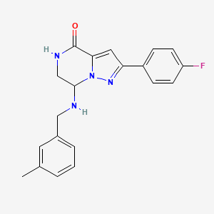 molecular formula C20H19FN4O B2746593 2-(4-fluorophenyl)-7-[(3-methylbenzyl)amino]-6,7-dihydropyrazolo[1,5-a]pyrazin-4(5H)-one CAS No. 2108718-52-9